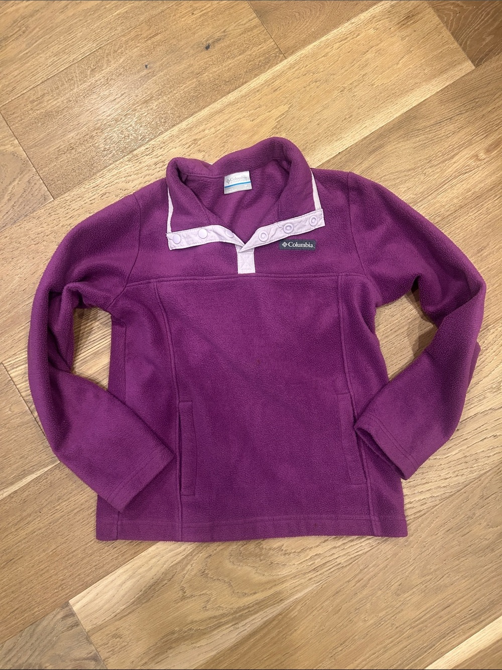 Columbia Girls' Plum Snap-Front Fleece Pullover